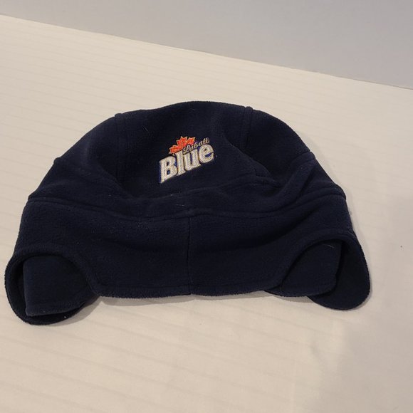 Labatt Blue Beanie Hat Cap Blue Fleece Beer College Winter Toboggan Hockey Frat - Picture 3 of 7